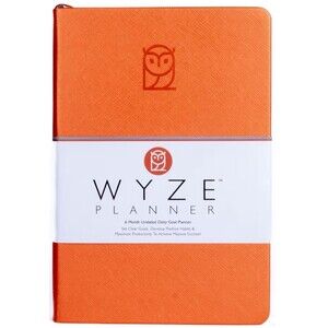 Wyze Planner 6 Month Undated Daily Goal Planner Teal Orange‎ Notebook